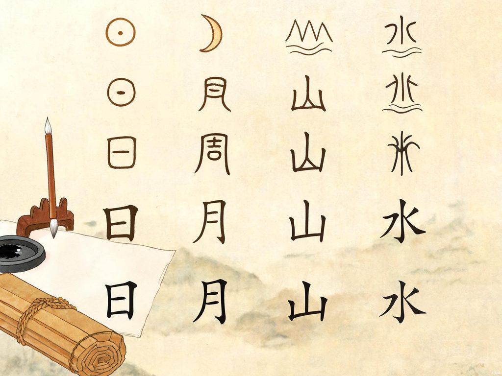 汉字故事连珠插画