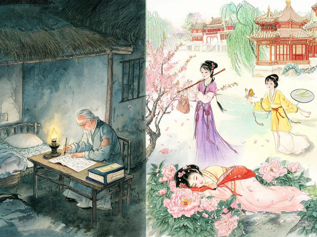 风筝串起童年趣事的连珠插画