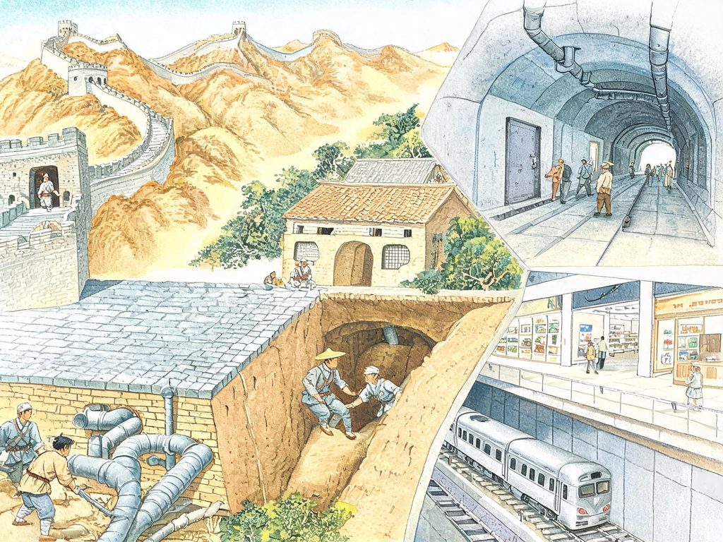 地道战智慧插画