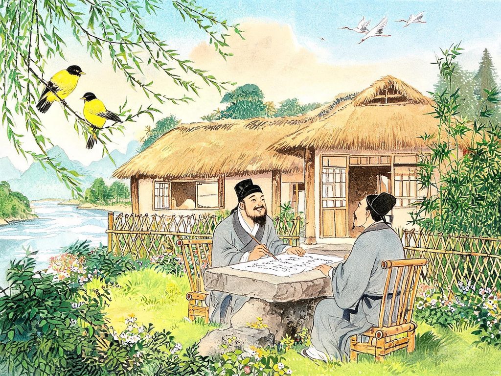 杜甫写诗被称为诗圣的插画
