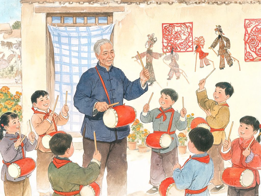 各种民间艺术代代传承的插画