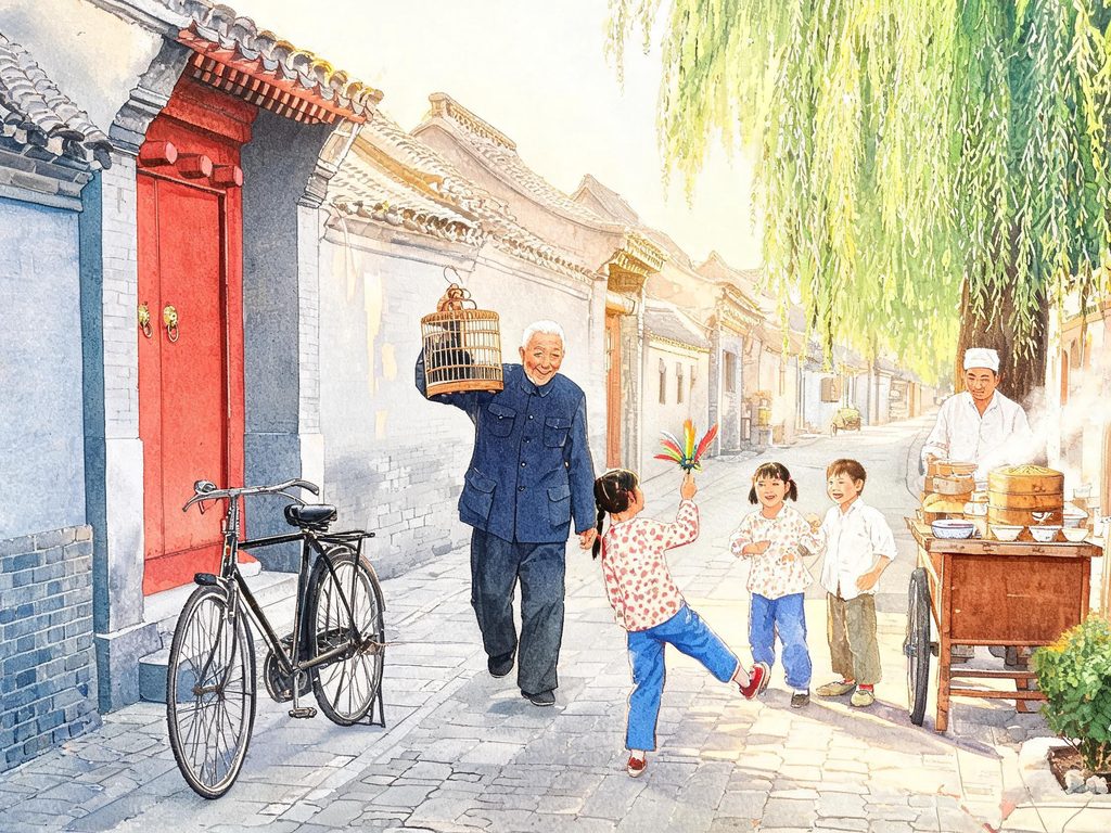 中国传统民居演变与建筑智慧插画