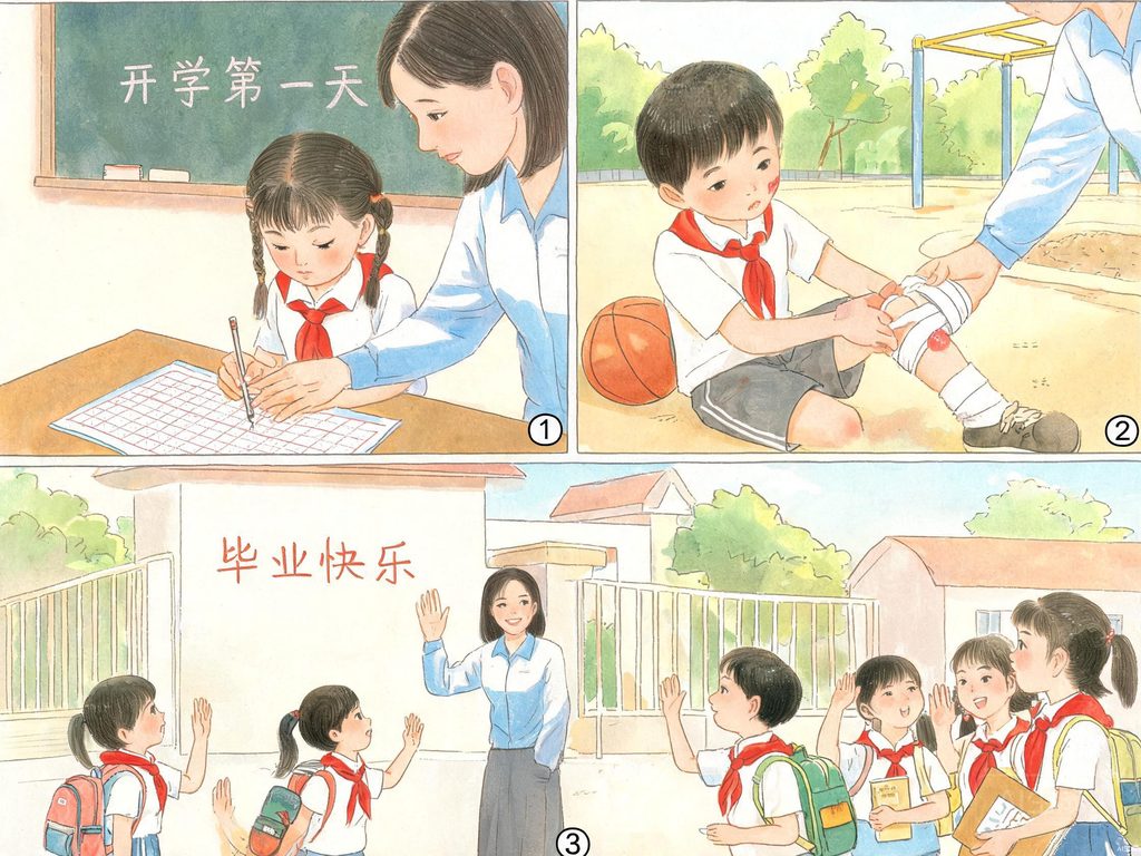 历代尊师重道与师生情谊的故事插画