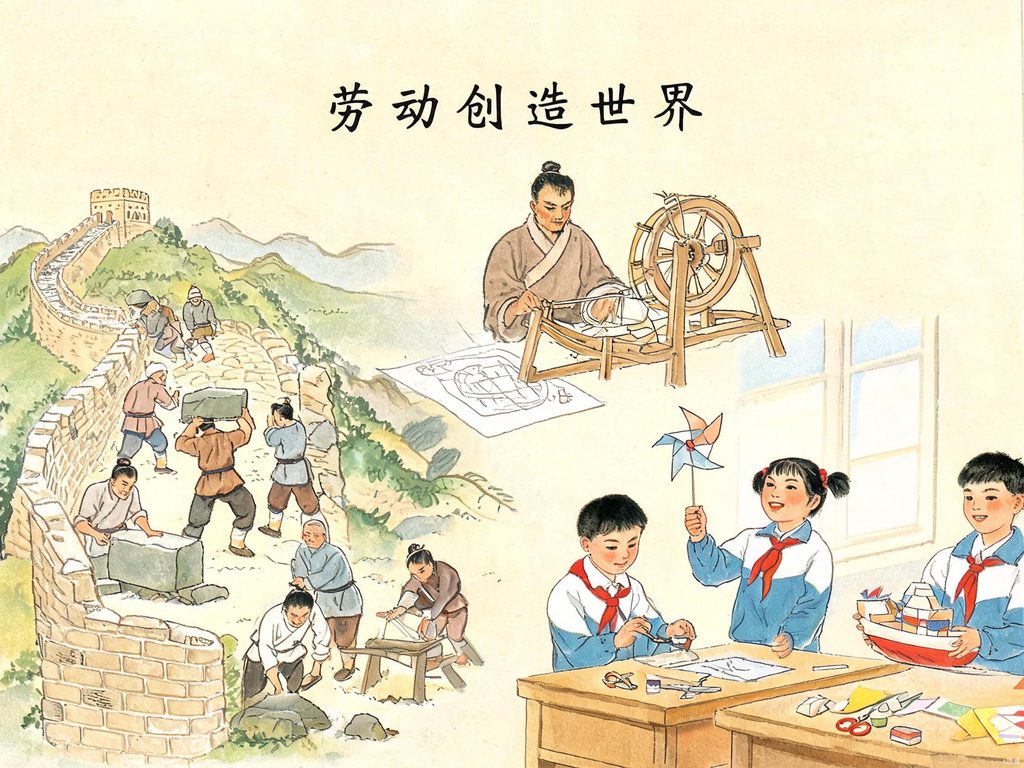 陶行知教育理念插画