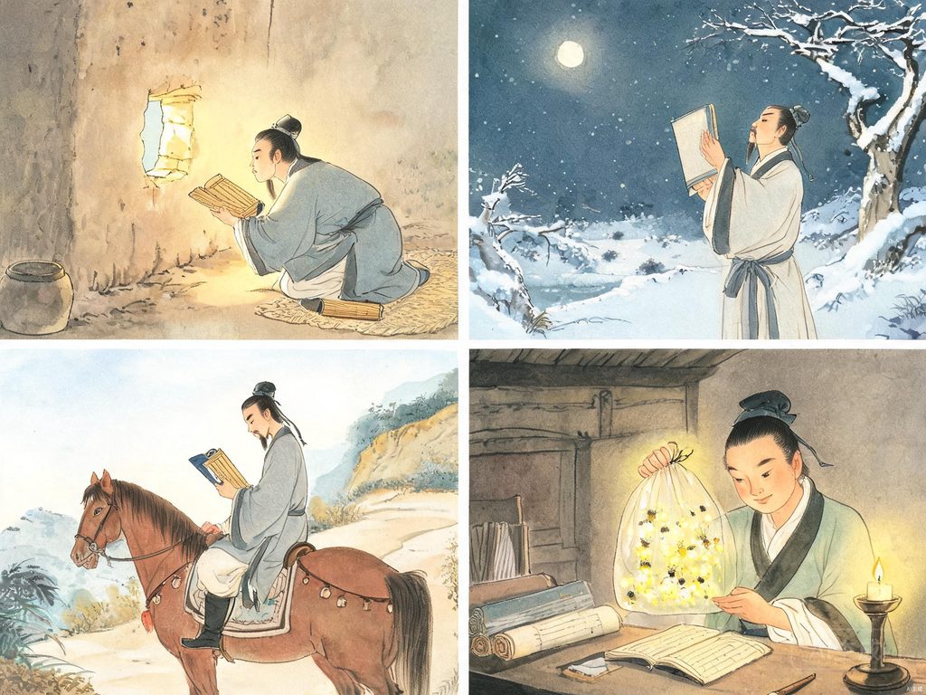 爱迪生发明电灯插画