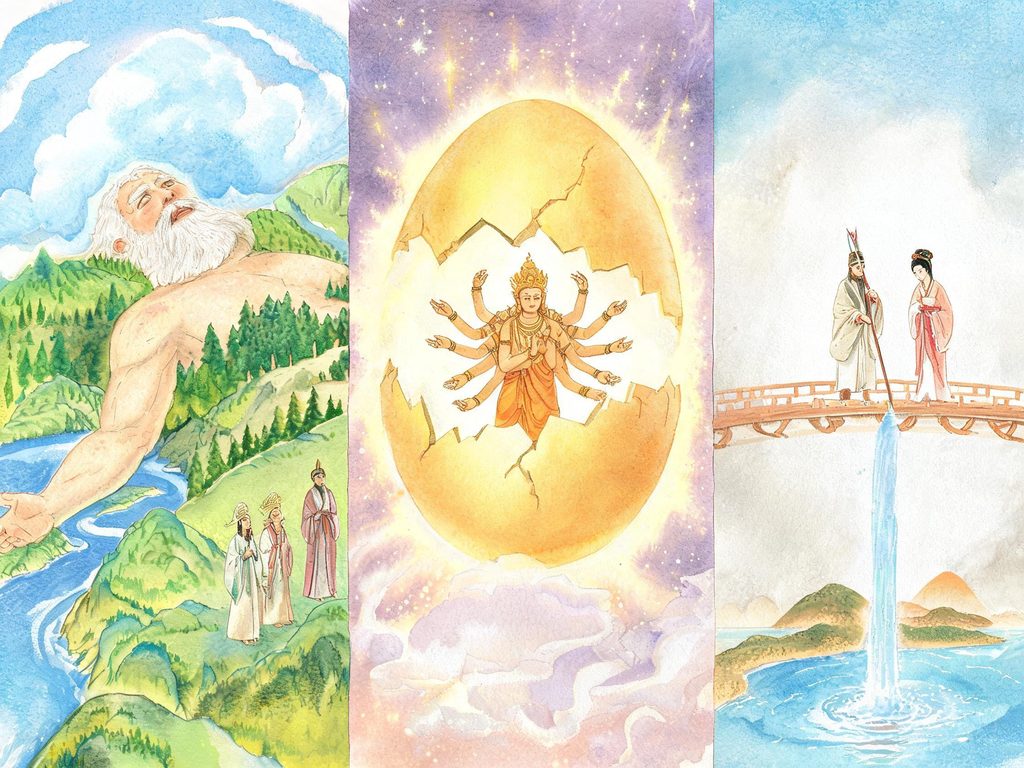 世界创世神话星空插画