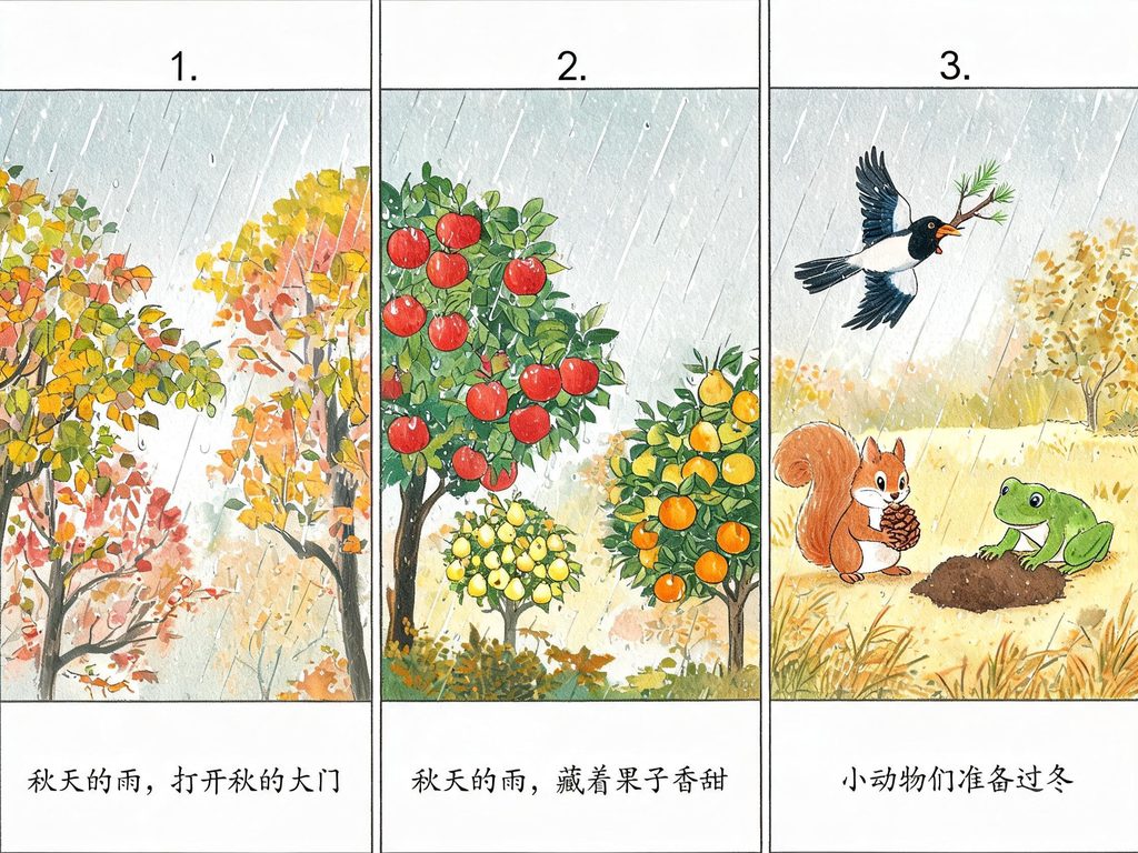 四季颜色插画
