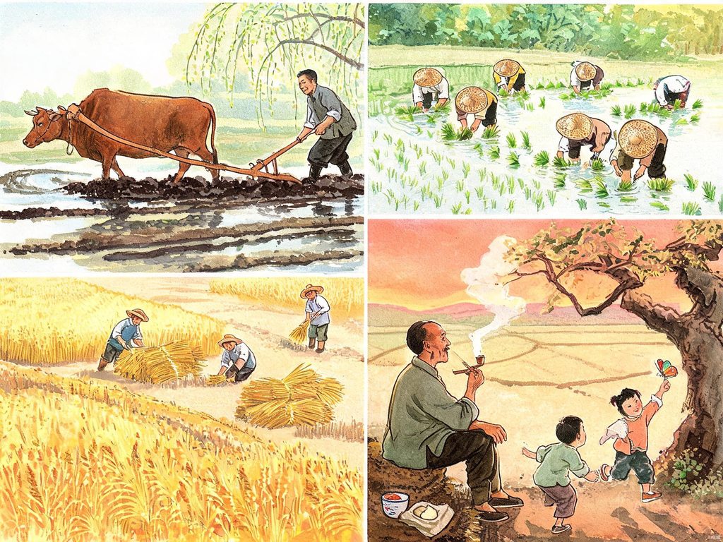 中国土地改革运动插画