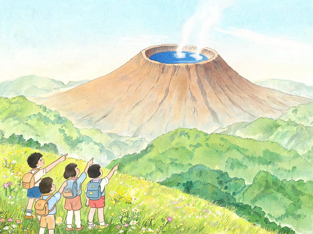 火山爆发的原理插画