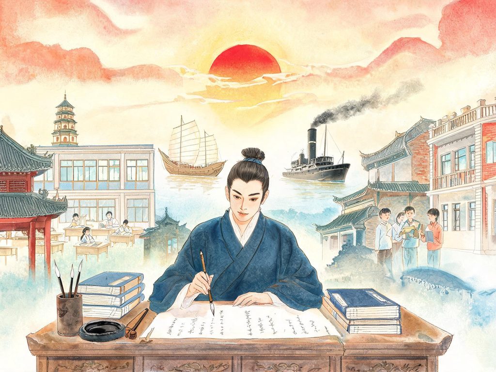 詹天佑修铁路和山岭插画