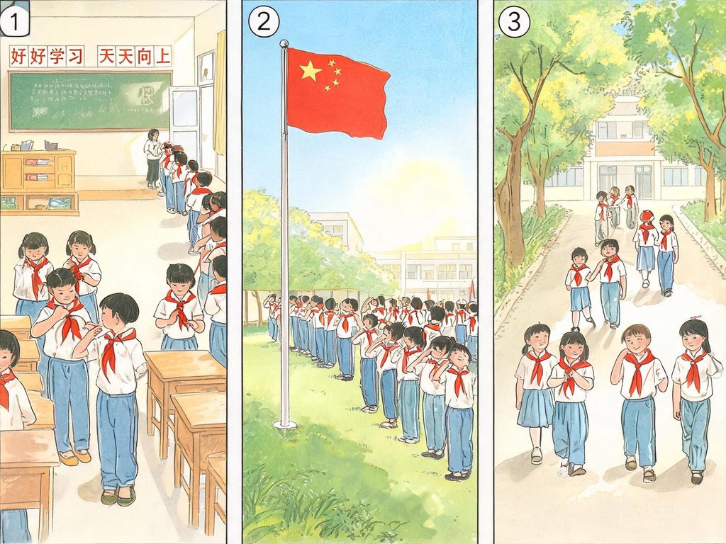 五星红旗设计图案含义的插画