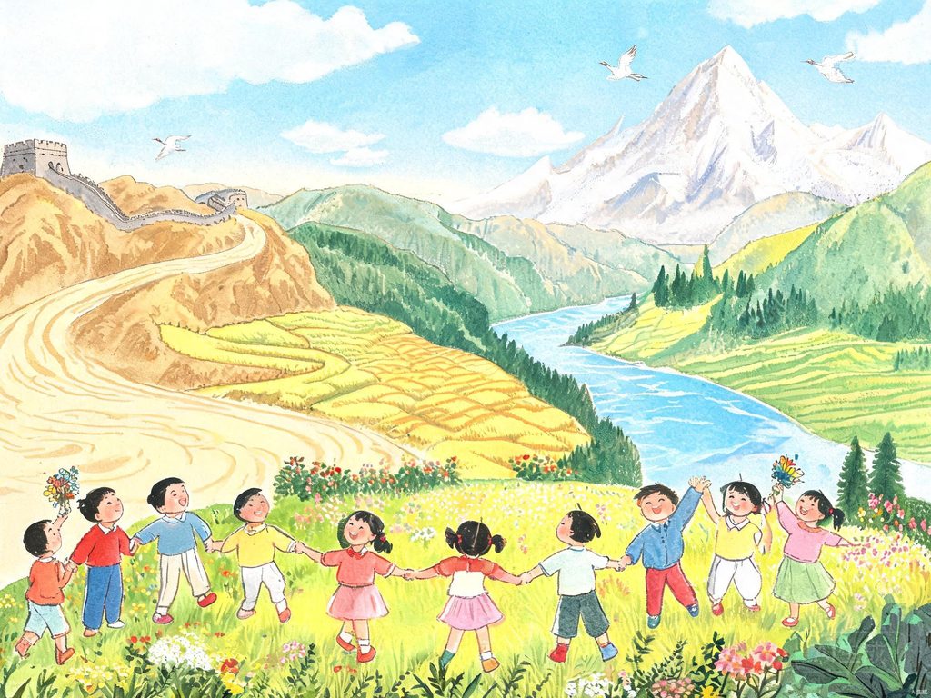 中国世界遗产插画：长城、故宫等