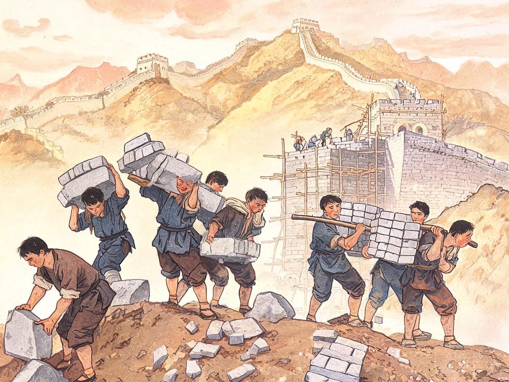 孟姜女千里寻夫的插画