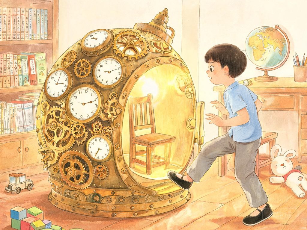 时间旅行科学概念插画