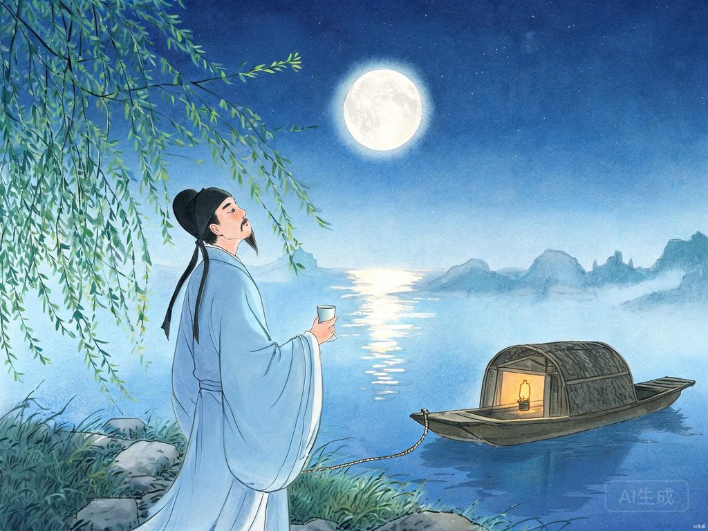 苏轼在黄州煮东坡肉的插画