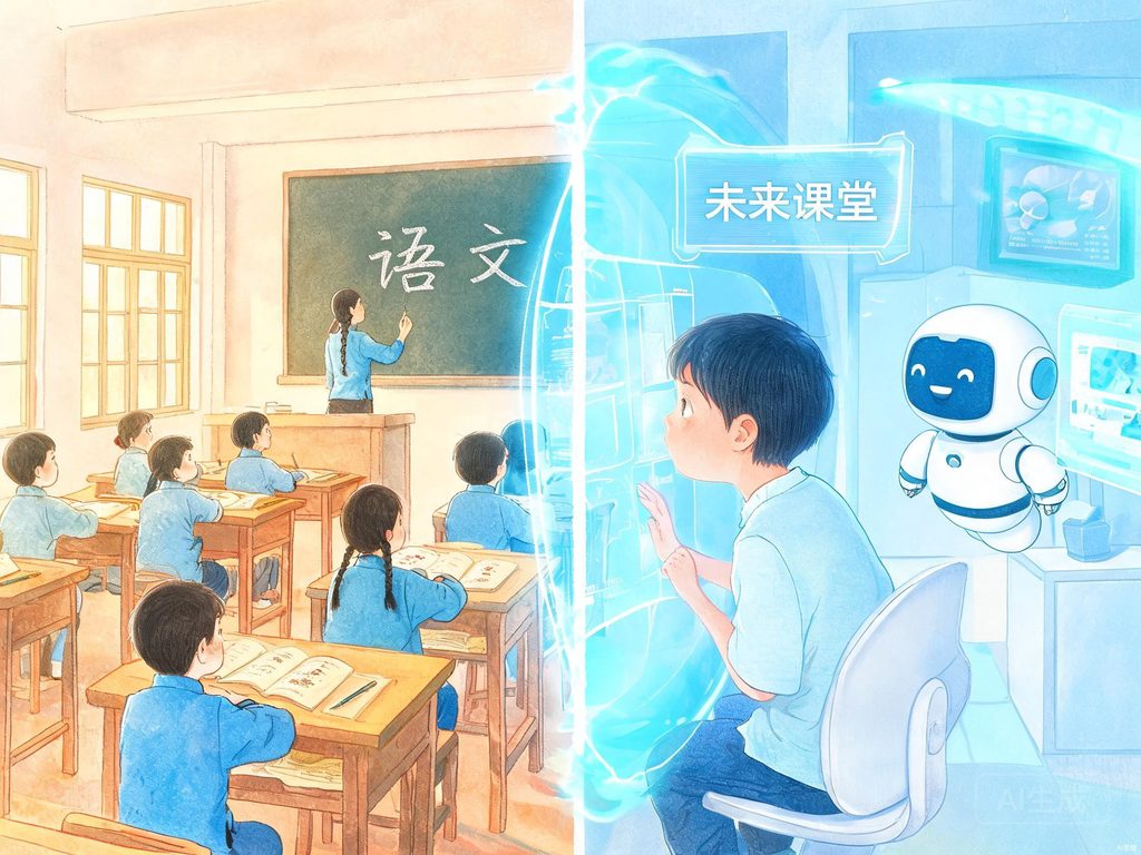 教育变迁连珠插画