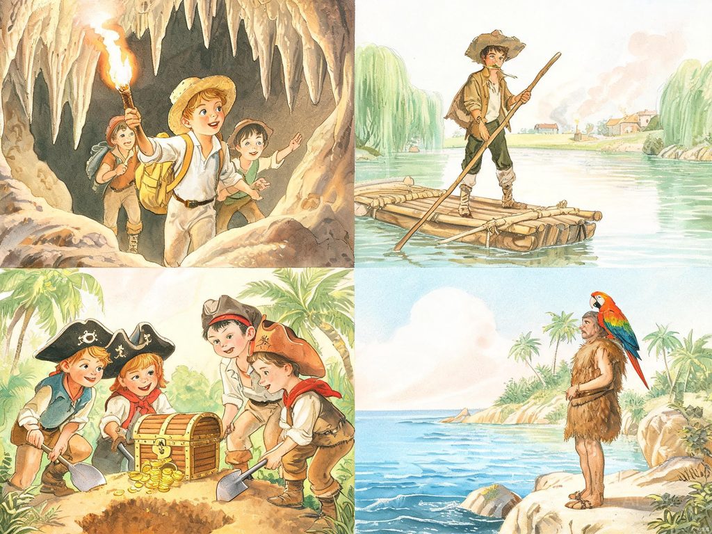 童心历险连珠插画