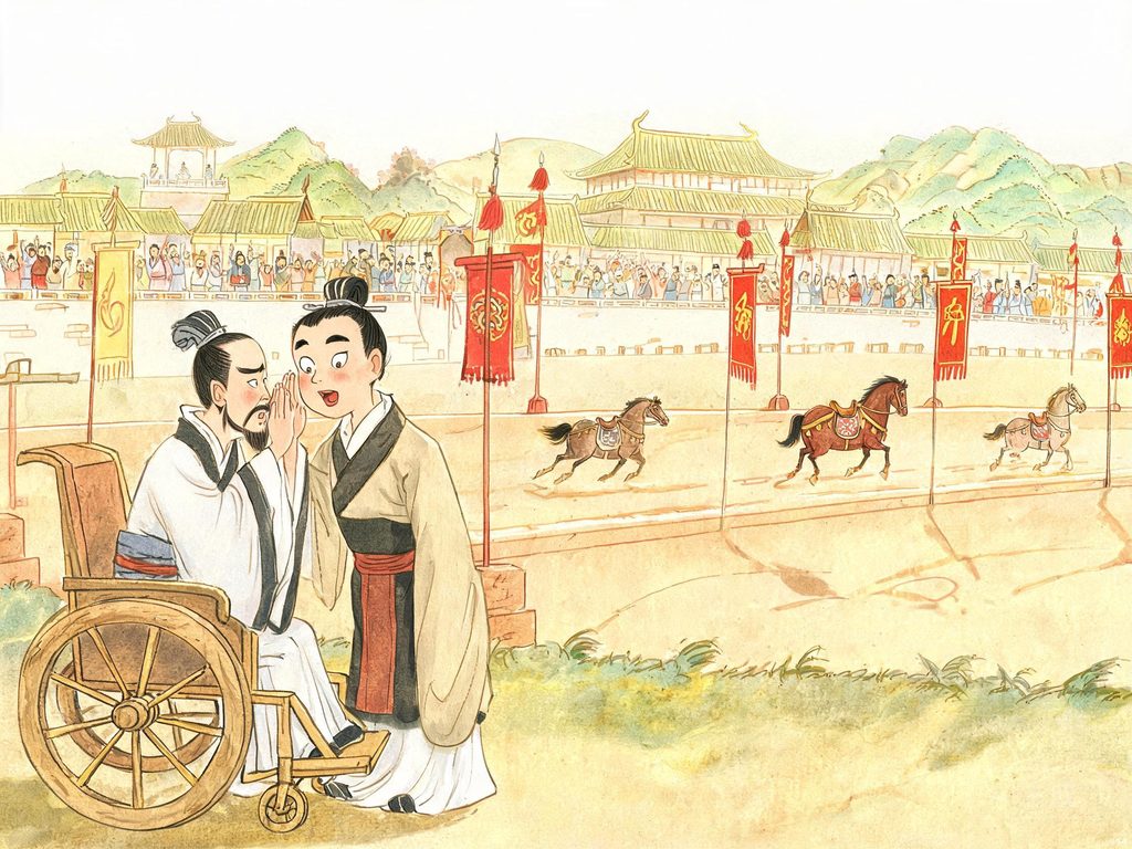 策略棋盘和赛马顺序插画