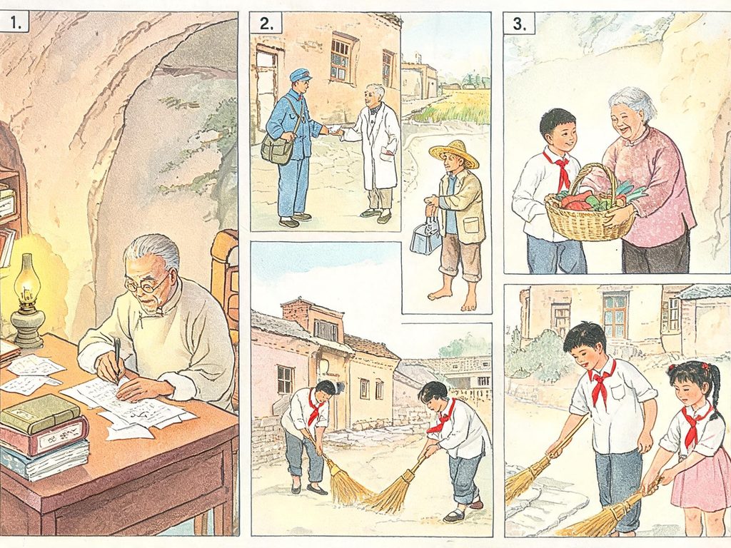 人民至上连珠插画