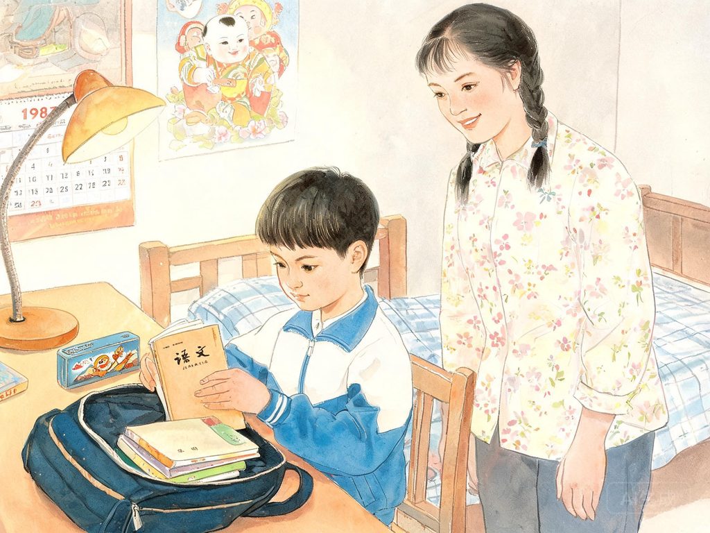 书包从古代书箱到现代书包的变迁插画
