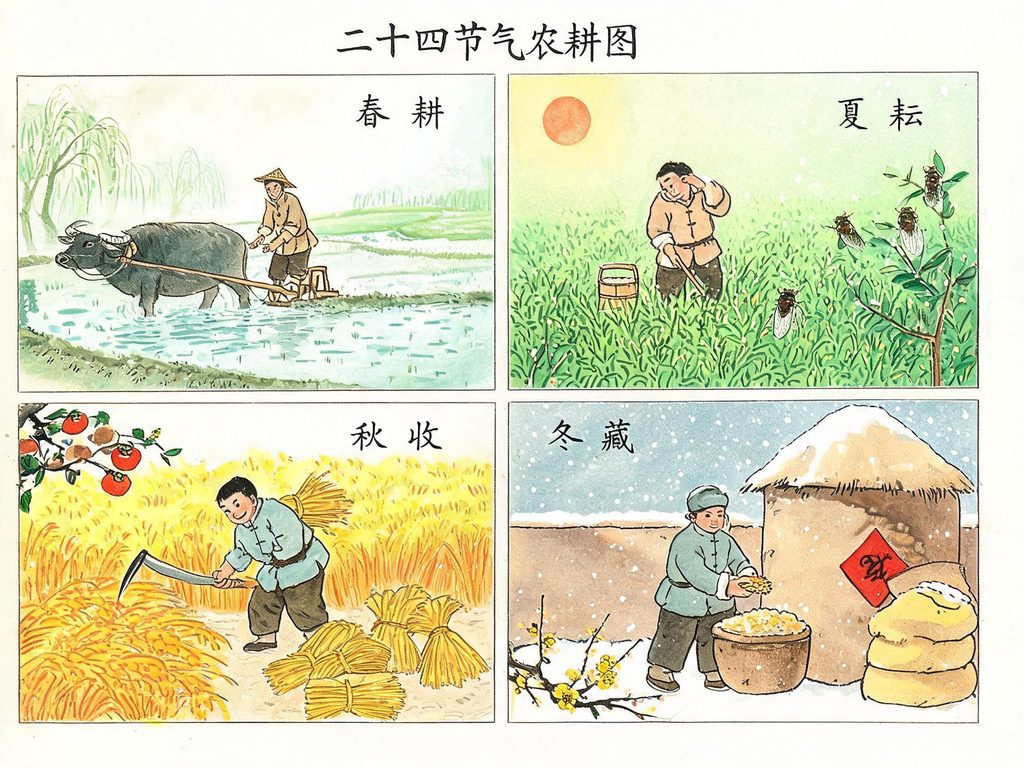 二十四节气圆环插画
