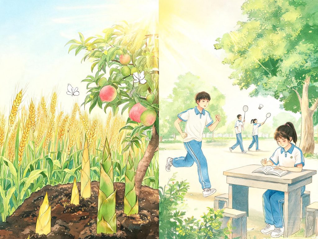 万物生长的季节插画