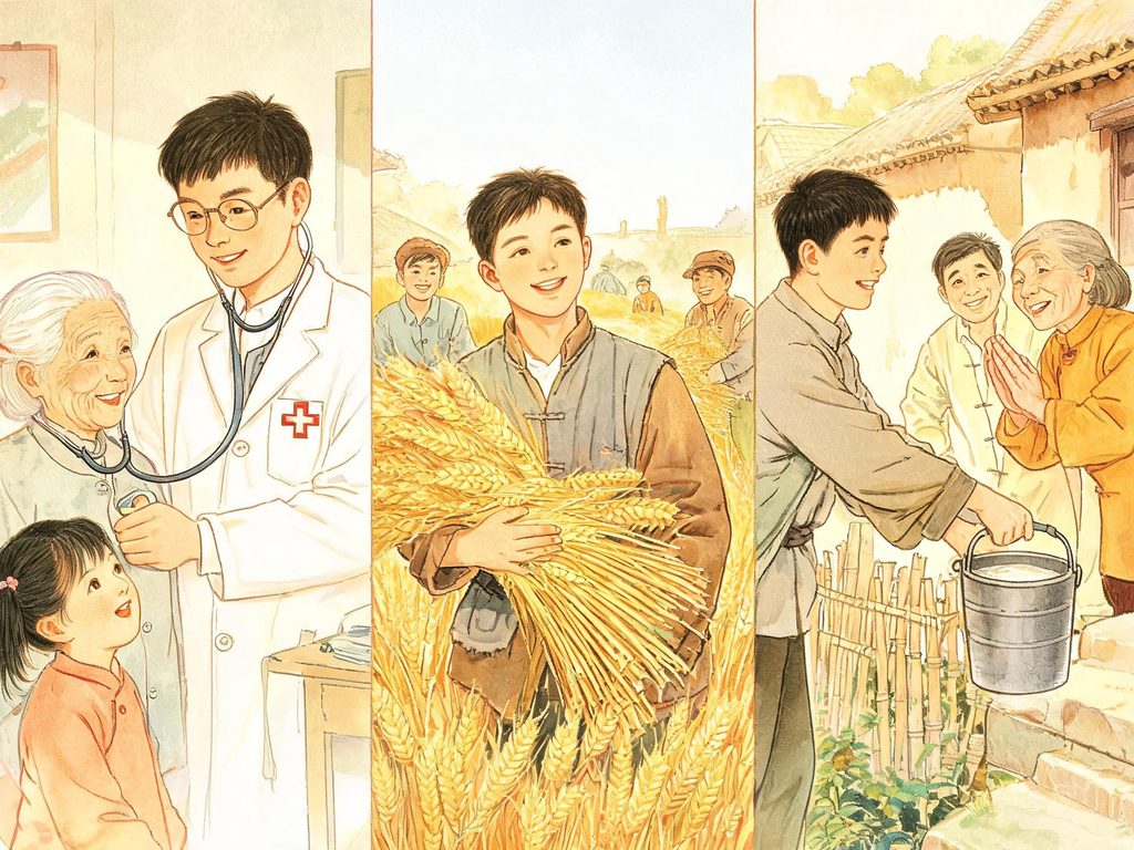 寻找幸福的故事插画