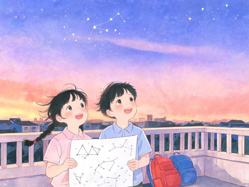 星光穿越光年到达地球的旅程插画