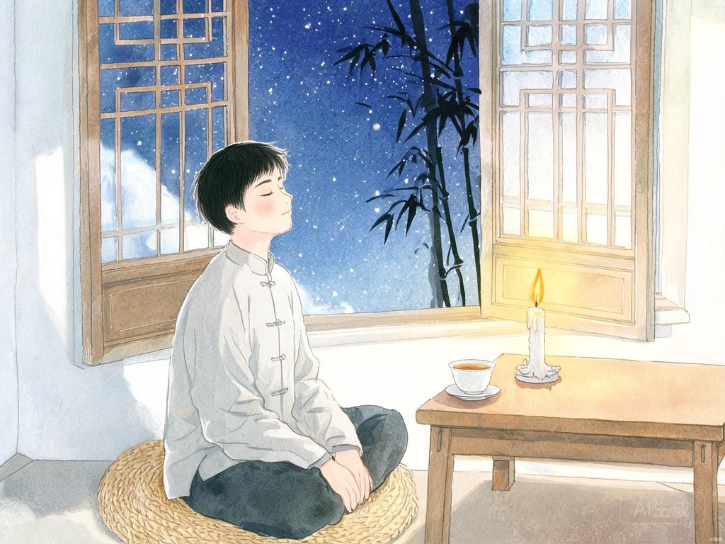 城市与乡村夜晚对比连珠故事插画