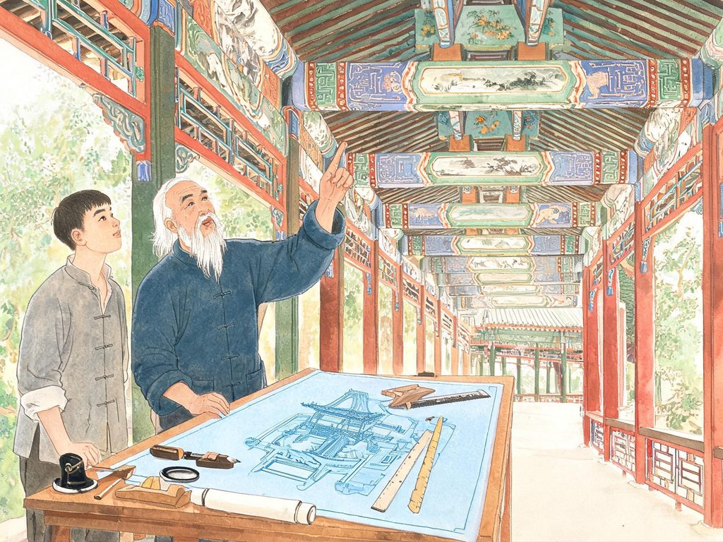 皇家园林故事插画