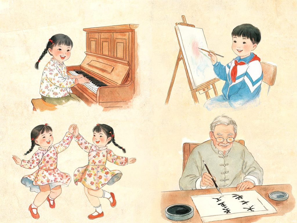 中国画留白与意境插画