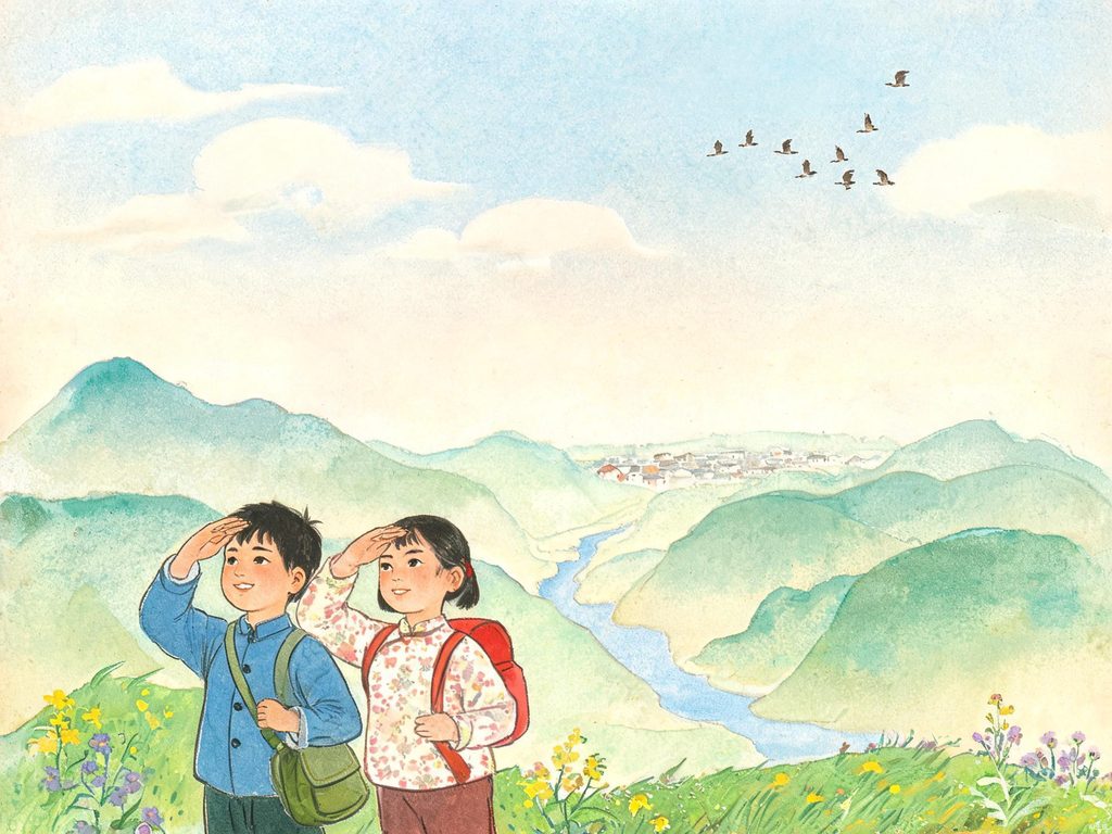 中国铁路从蒸汽到高铁的演变插画