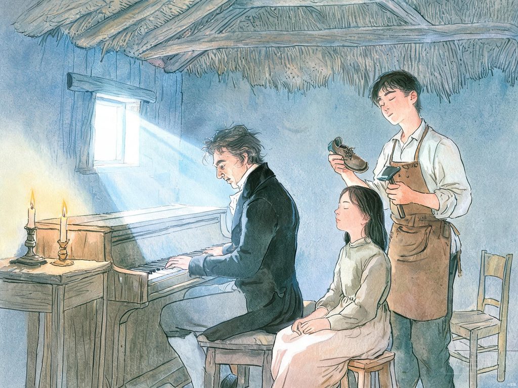 音乐打动人心连珠插画