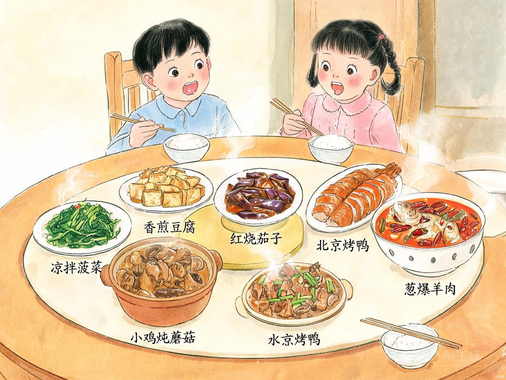 筷子的发明和使用场景插画