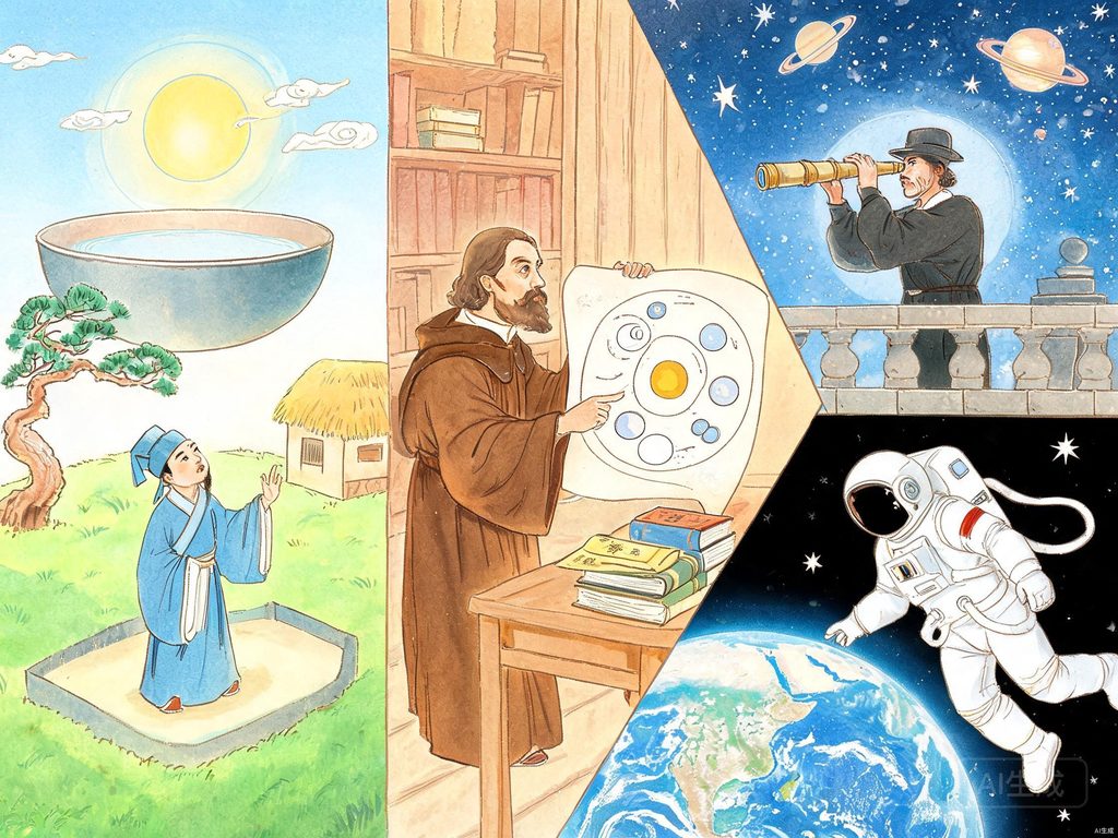 不同视角看世界的插画