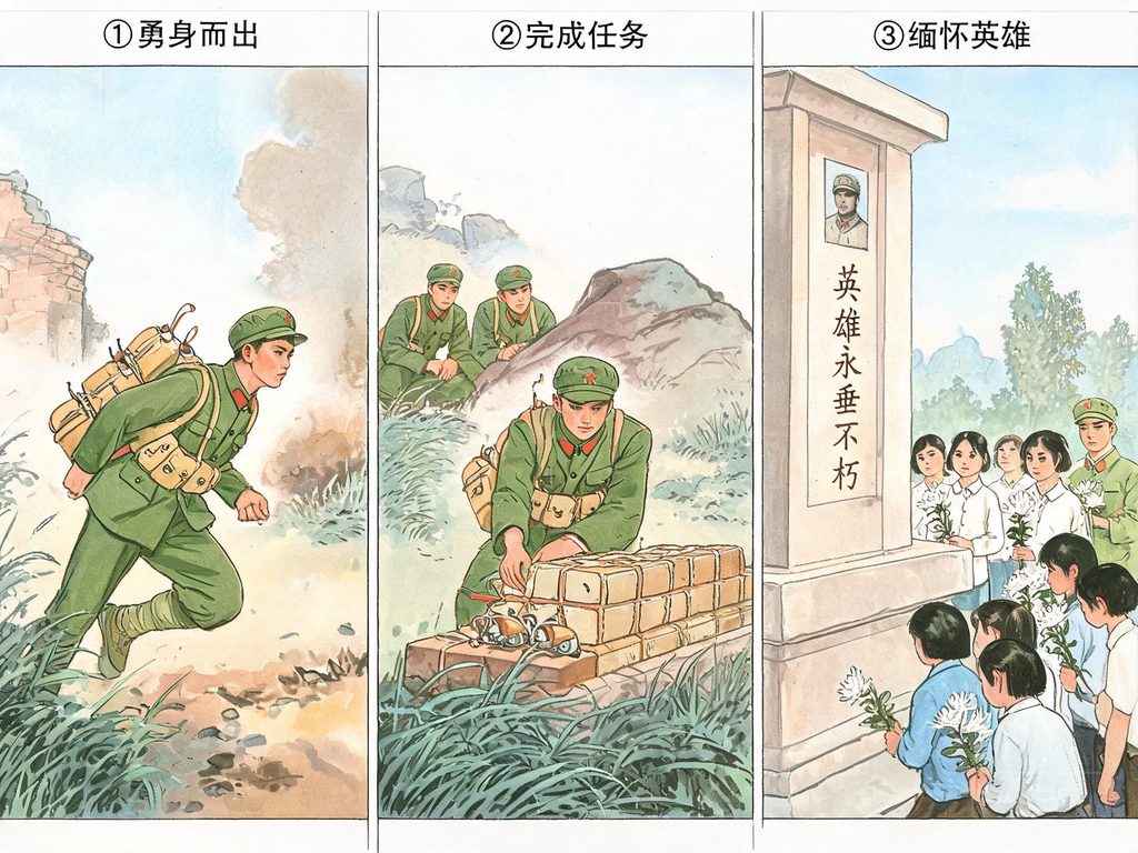 舍身取义连珠插画