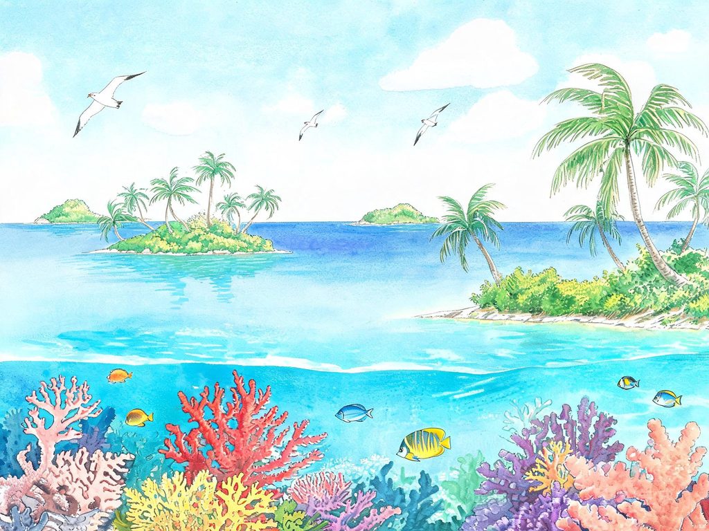 中国南海诸岛插画