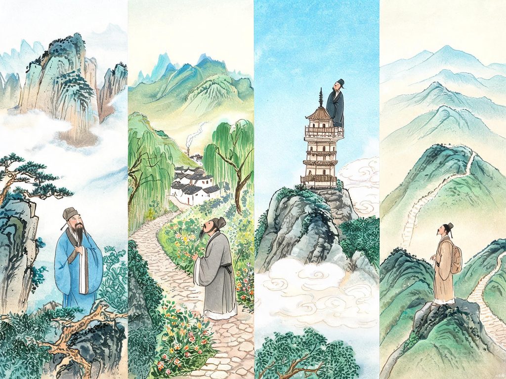 四季雨月连珠插画