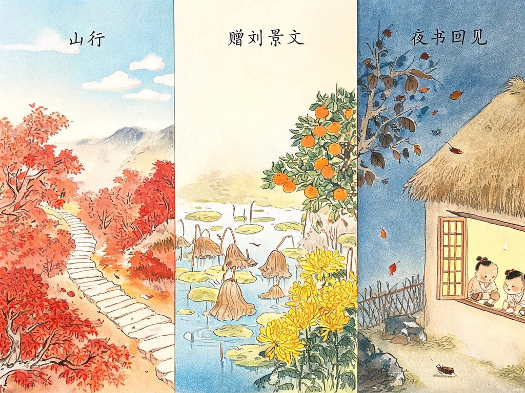 三位诗人笔下的秋天并置画面
