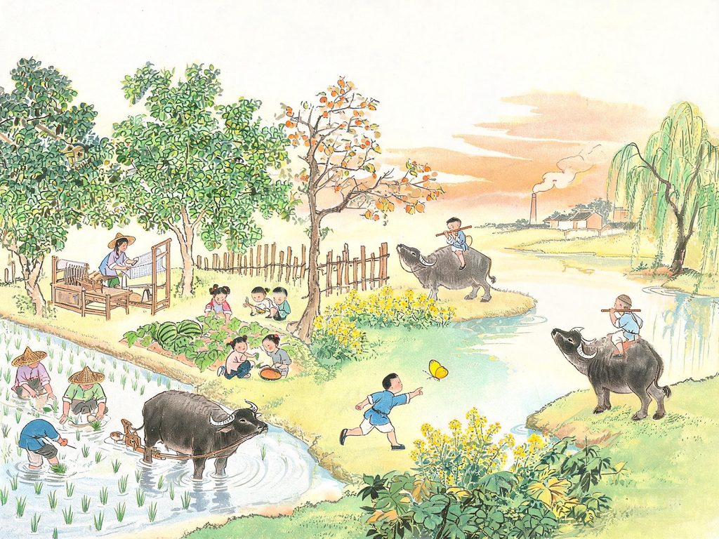 古今童年游戏连珠插画