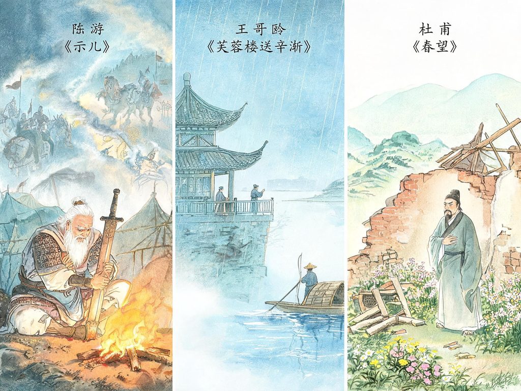 家国情怀连珠插画