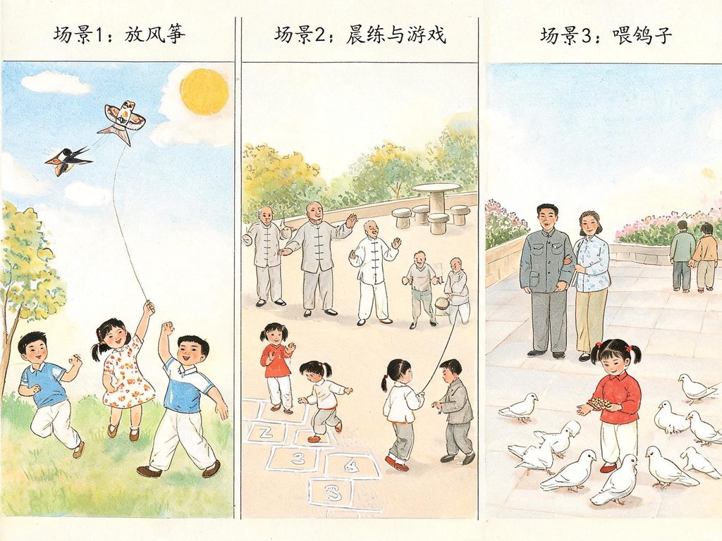 中国古今广场演变与公共空间故事插画