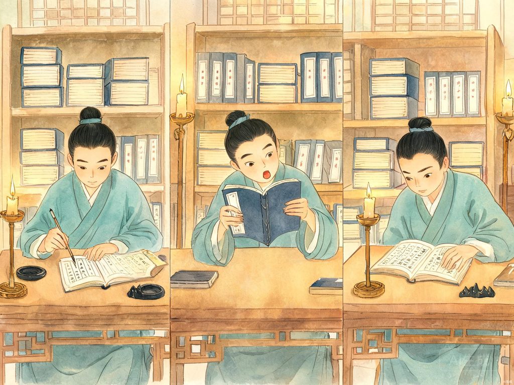 古人怎样读书插画