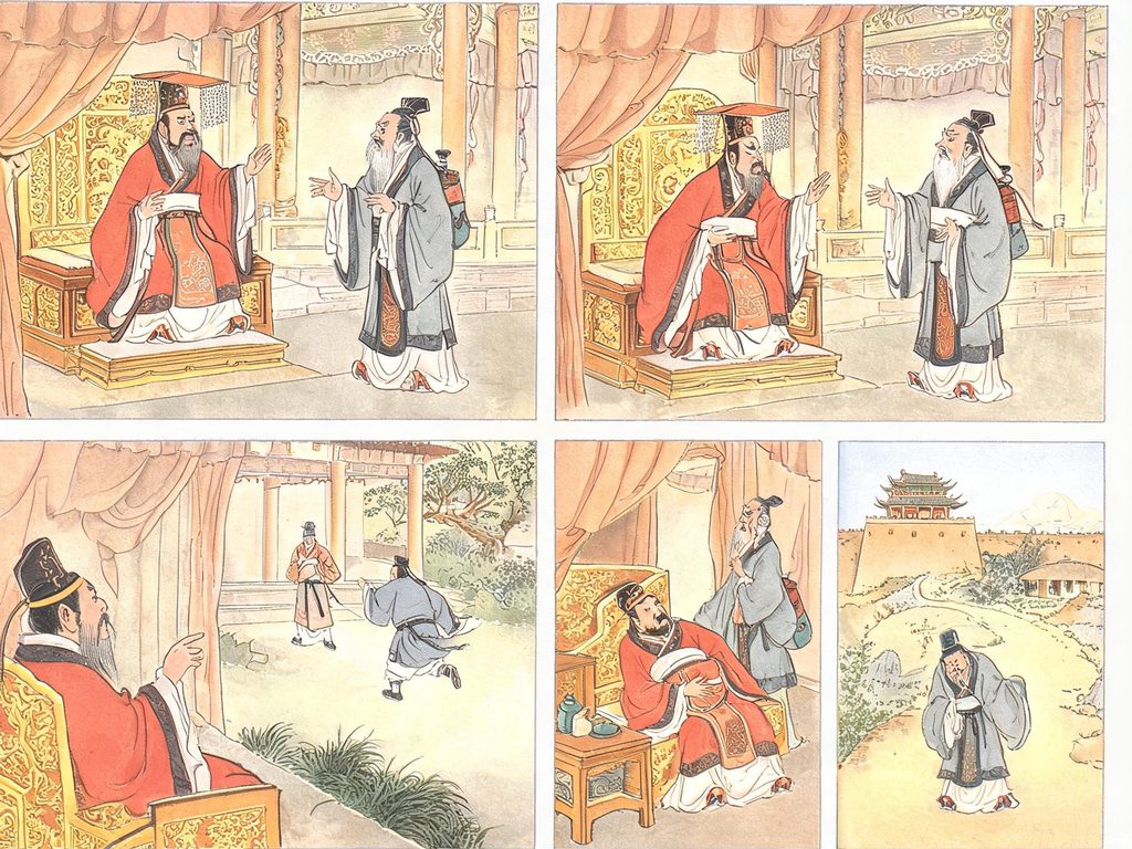 扁鹊为蔡桓侯诊病的古代画面