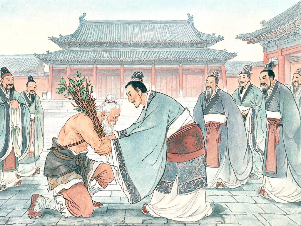廉颇负荆请罪插画