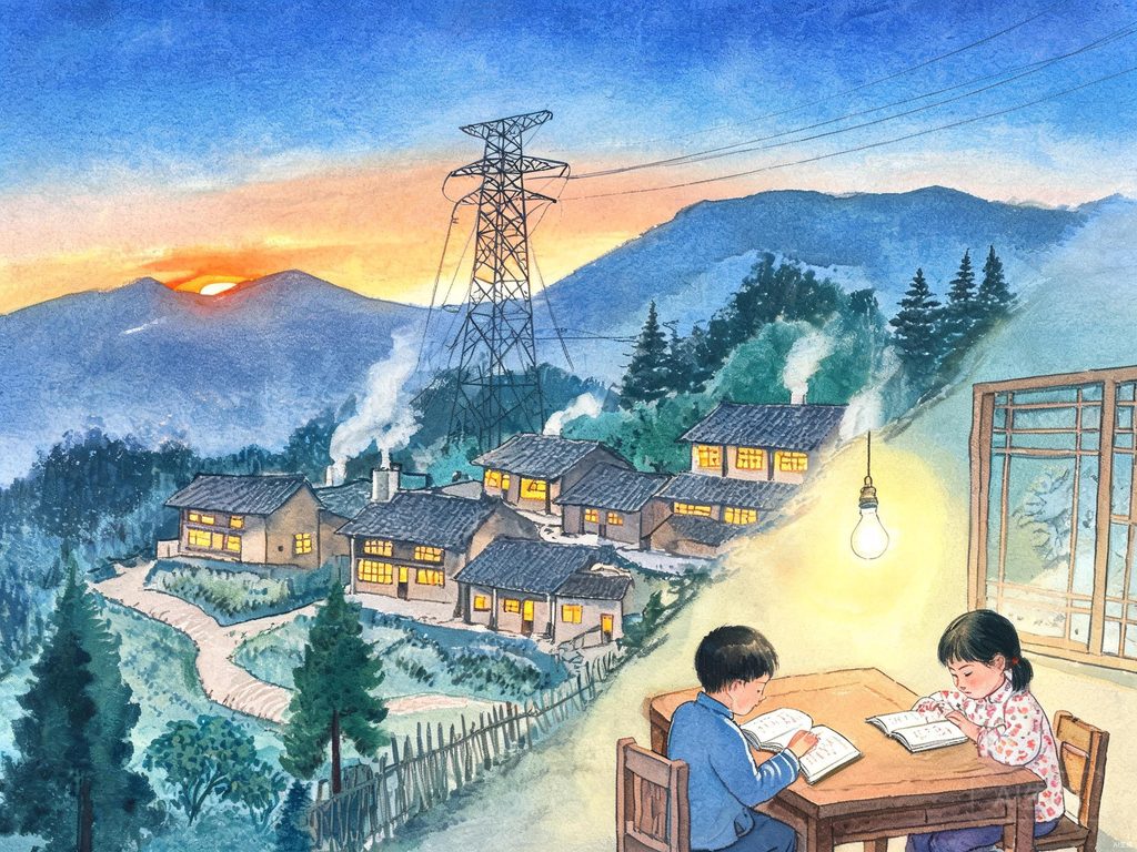 从火把到油灯到电灯到LED的演变插画
