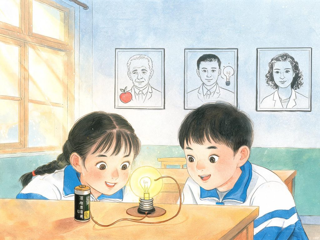 科学家在实验室做实验的插画