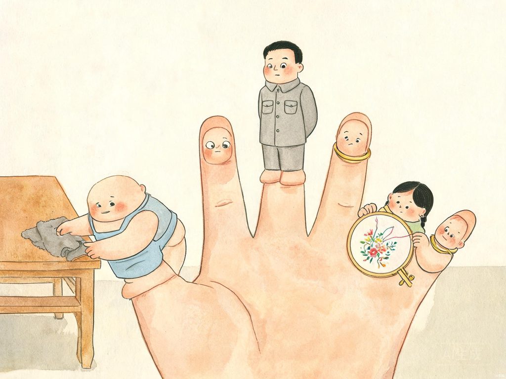 五根手指各显神通的趣味插画