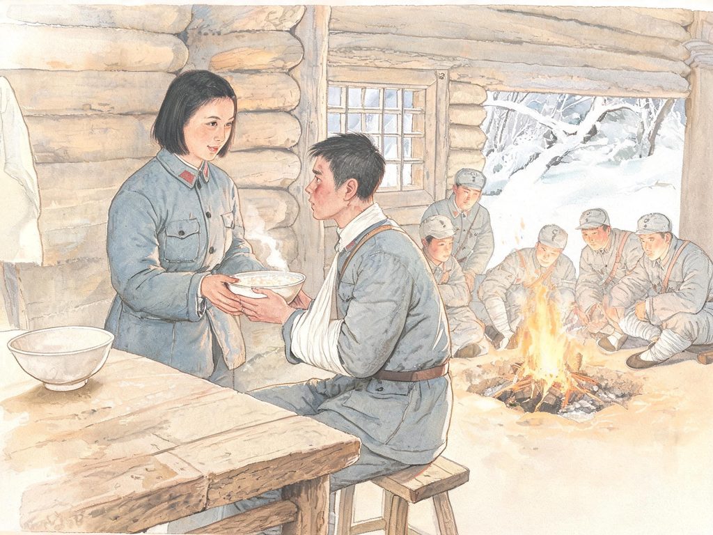 一只粗瓷大碗放在桌上的画面