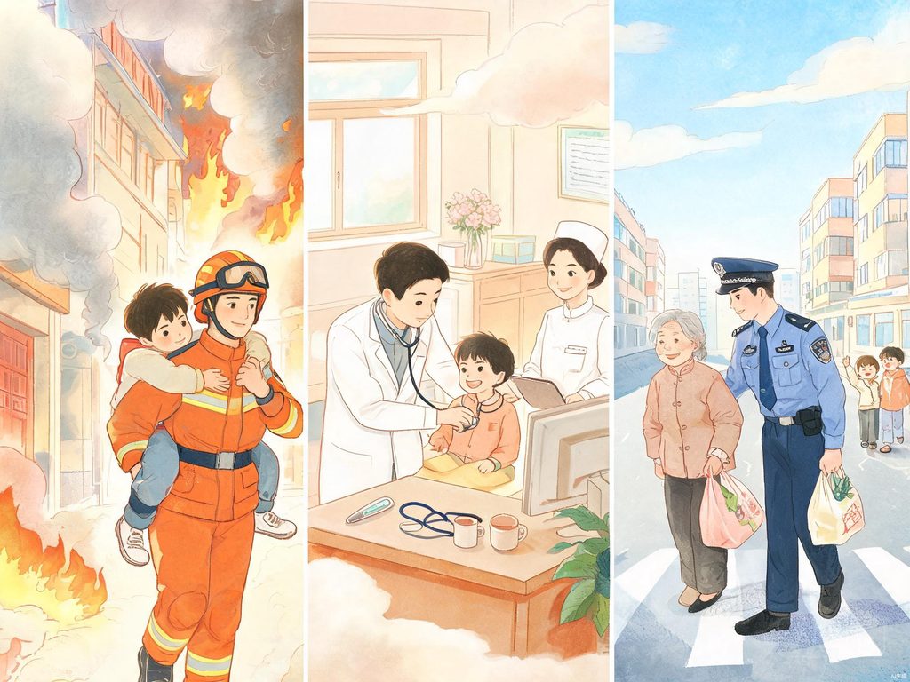 不同领域的英雄人物群像插画
